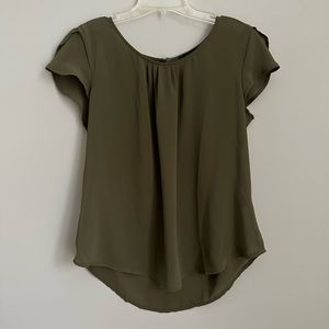 Mine, olive colored blouse size large